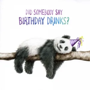 Drinks? Panda Birthday Card