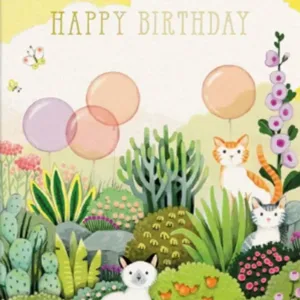 Garden Cats Birthday Card