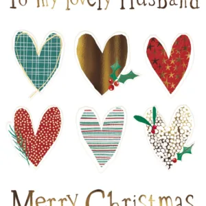 Hearts Husband Christmas Card