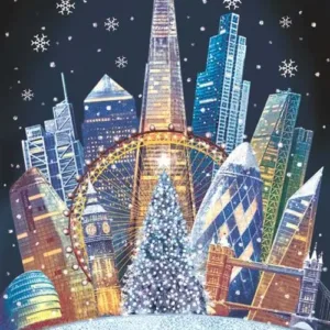 Iconic London Landmarks - Front Personalised Christmas Card