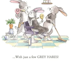 Just A Few Grey Hares Birthday Card