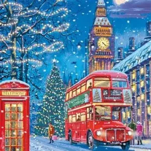 Snowfall over Westminster - Personalised Christmas Card