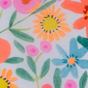 Neon Floral Tissue Paper - 4 Sheets