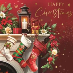 Fireplace Christmas Card