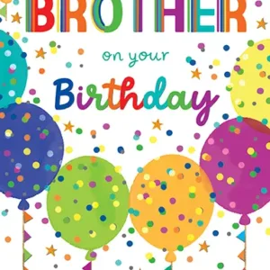 Brilliant Brother Balloons Birthday Card